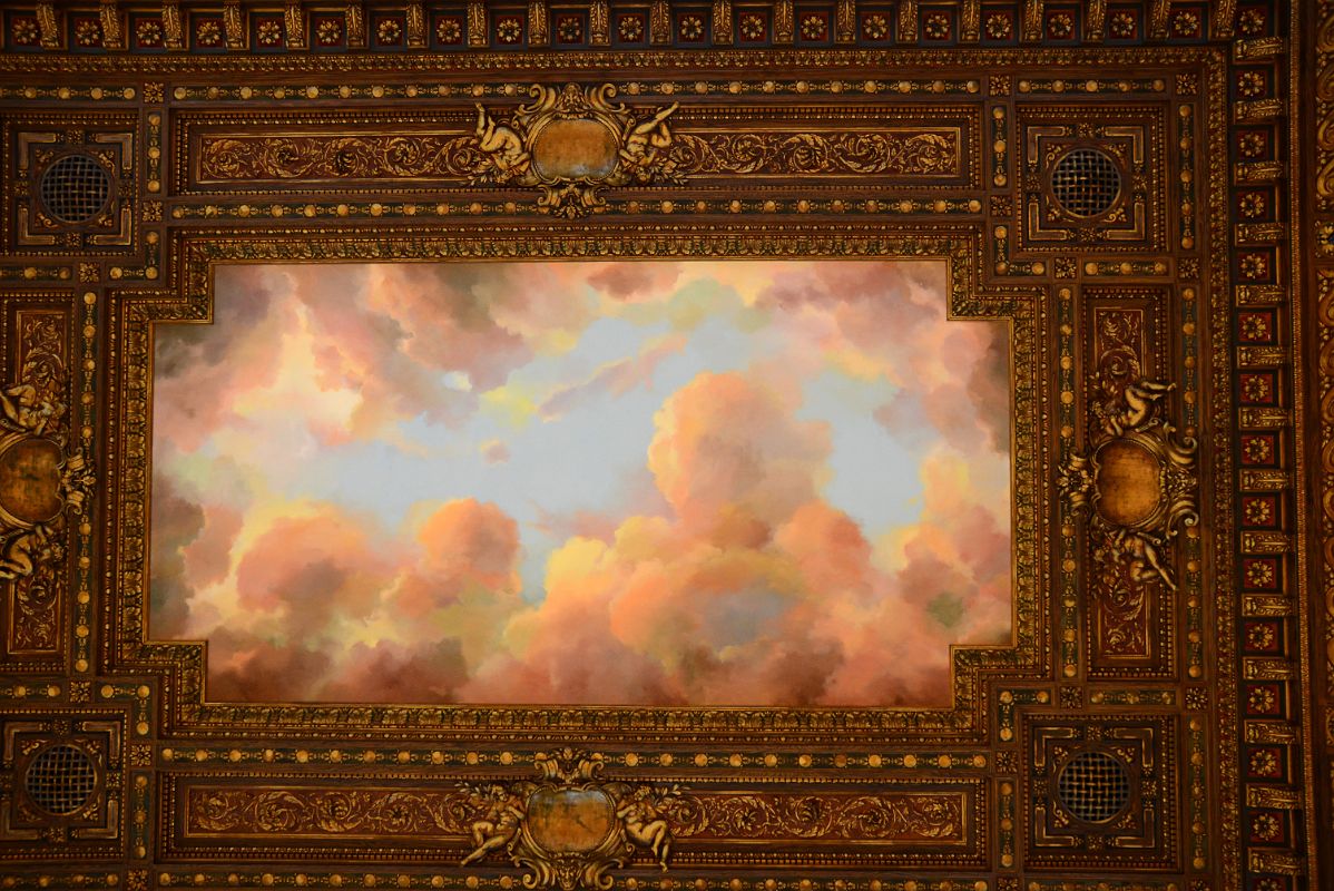 23-3 Ceiling Mural Of Vibrant skies and Billowing Clouds Rose Main Reading Room New York City Public Library Main Branch